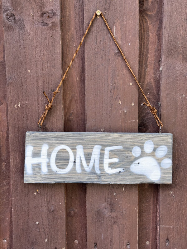 Holzschild Home mit Hundepfote – Bild 12