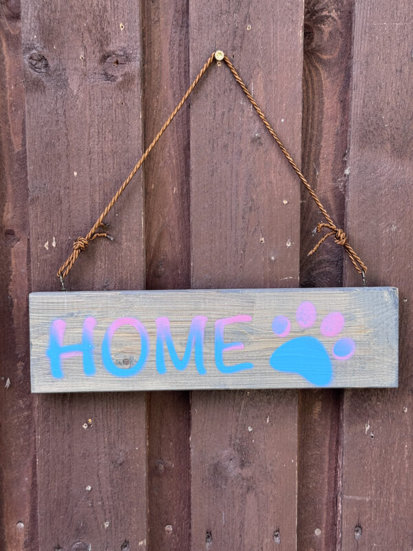 Holzschild Home mit Hundepfote – Bild 10