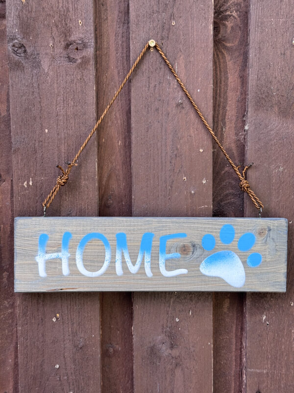 Holzschild Home mit Hundepfote – Bild 7