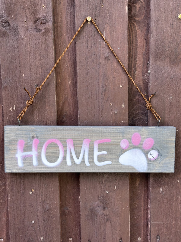 Holzschild Home mit Hundepfote – Bild 9