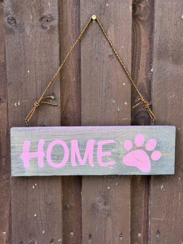 Holzschild Home mit Hundepfote – Bild 8